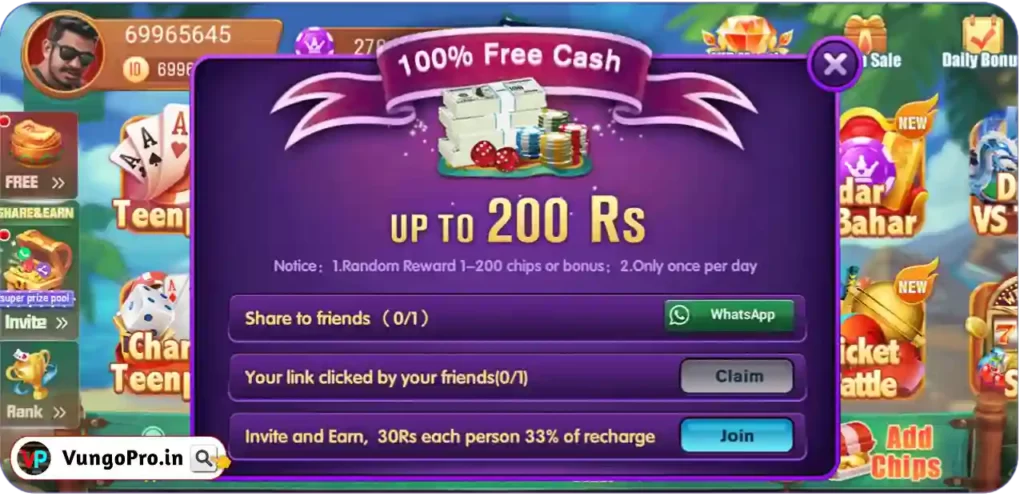 Teen Patti Real Pro 100% Free Cash