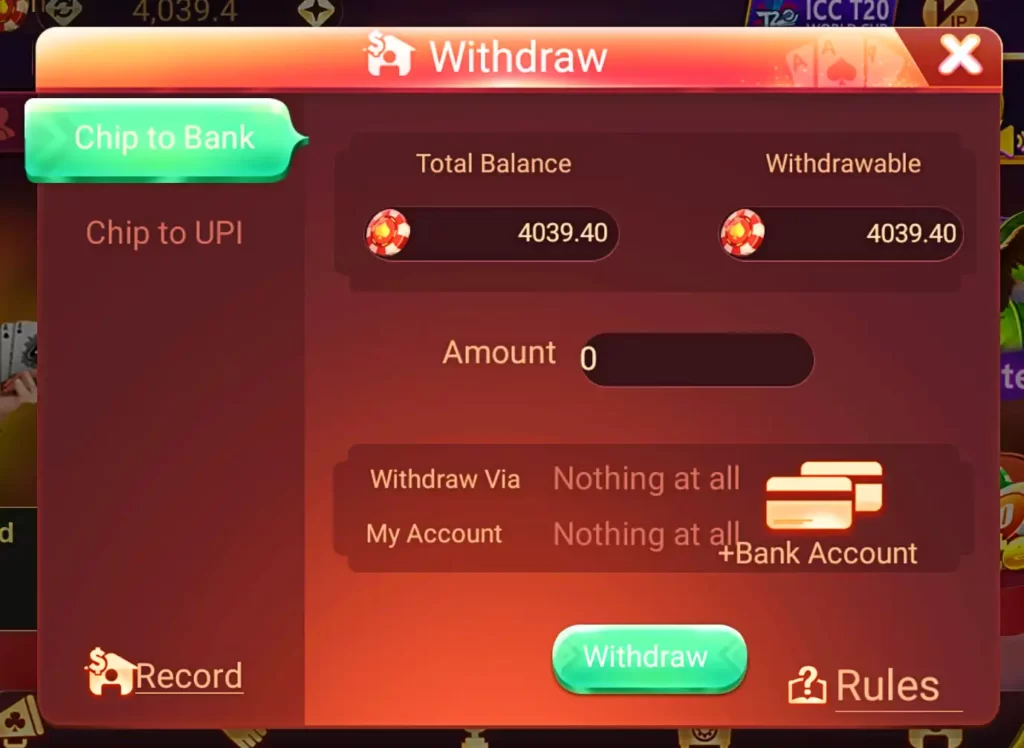 rummy modern withdraw cash